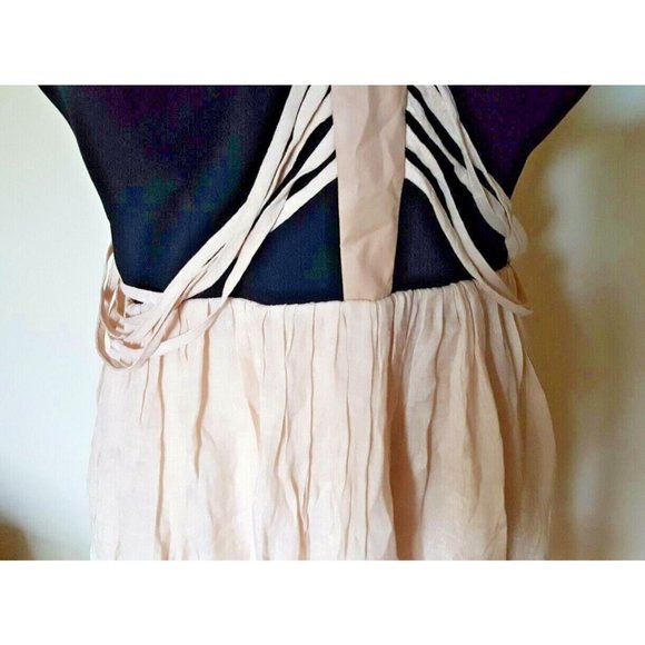 Blessed are the meek black taupe side back bodice  cutouts summer dress M (3) - Picture 9 of 13